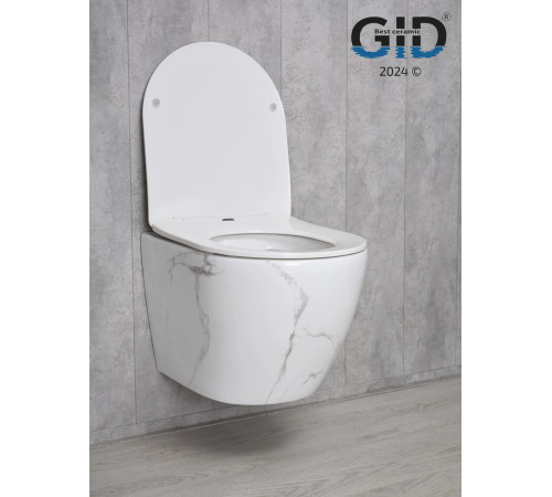 Подвесной унитаз GID Ws2198 (СС) 62228Y под камень глянцевый 49x36x35.5