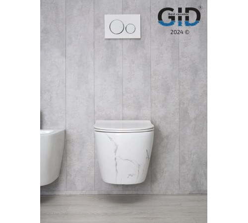 Подвесной унитаз GID Ws2198 (СС) 62228Y под камень глянцевый 49x36x35.5