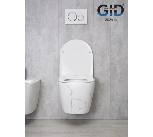 Подвесной унитаз GID Ws2198 (СС) 62228Y под камень глянцевый 49x36x35.5
