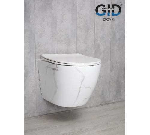 Подвесной унитаз GID Ws2198 (СС) 62228Y под камень глянцевый 49x36x35.5