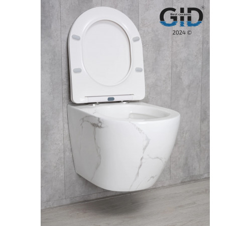 Подвесной унитаз GID Ws2198 (СС) 62228Y под камень глянцевый 49x36x35.5