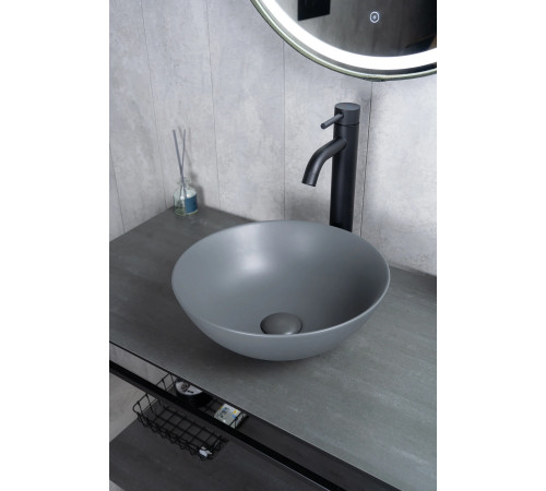 Раковина накладная Gid 9081gnm 53404 серая матовая 36x36x14