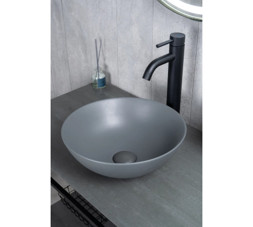 Раковина накладная Gid 9081gnm 53404 серая матовая 36x36x14