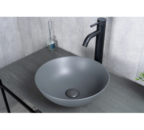 Раковина накладная Gid 9081gnm 53404 серая матовая 36x36x14