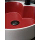 Раковина накладная Gid N9013LS 52237 красная матовая / белый графит 40x40x13