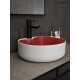 Раковина накладная Gid N9013LS 52237 красная матовая / белый графит 40x40x13