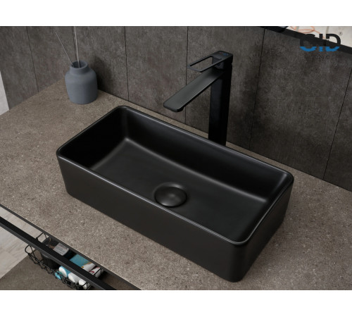 Раковина накладная Gid Bm1104 53359 черная матовая 46x23x12