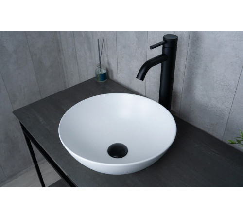 Раковина накладная Gid 9081wm 51244 белая матовая 36x36x14