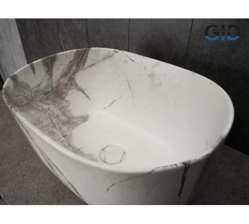 Раковина накладная Gid Mnc9302 54481 под камень матовая 45x32x22