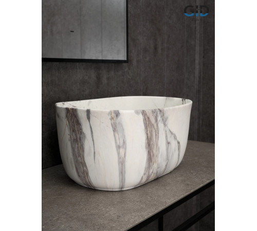 Раковина накладная Gid Mnc9302 54481 под камень матовая 45x32x22