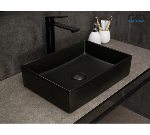 Раковина накладная Gid Bm1204 53360 черная матовая 45x32x11