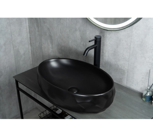 Раковина накладная Gid Bm9030wx 53385 черная матовая 60x40x15