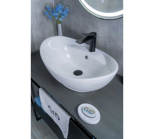 Раковина накладная Gid N9018 51107 белая 59x39x21