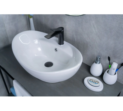 Раковина накладная Gid N9018 51107 белая 59x39x21