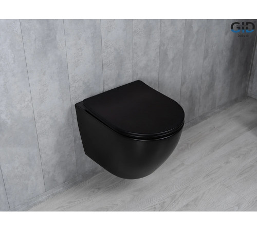 Подвесной унитаз GID Tornado Tr2122TF-Bm 62261Y черный матовый 49x36x36