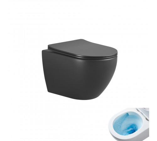 Подвесной унитаз GID Tornado Tr2122TF-Bm 62261Y черный матовый 49x36x36