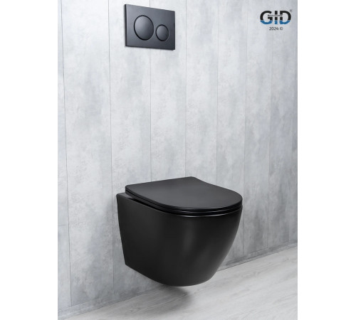 Подвесной унитаз GID Tornado Tr2122TF-Bm 62261Y черный матовый 49x36x36