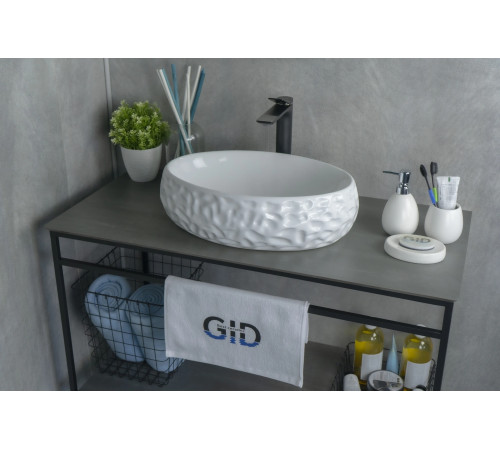 Раковина накладная Gid 9030wf 51187 белая 48x34x15