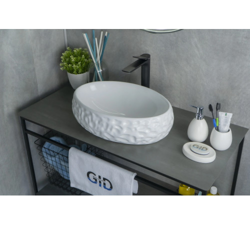 Раковина накладная Gid 9030wf 51187 белая 48x34x15