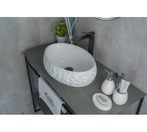 Раковина накладная Gid 9030wf 51187 белая 48x34x15