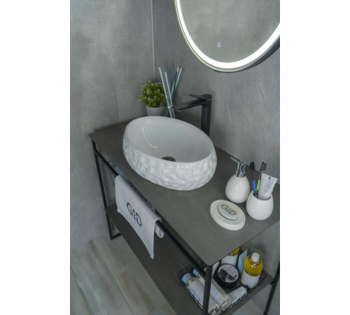 Раковина накладная Gid 9030wf 51187 белая 48x34x15