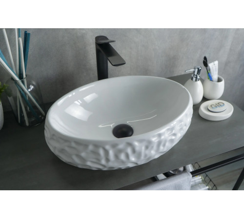 Раковина накладная Gid 9030wf 51187 белая 48x34x15
