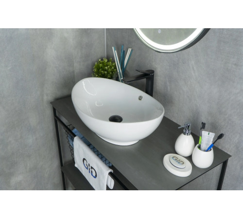Раковина накладная Gid N9019 51108 белая 60x37x19