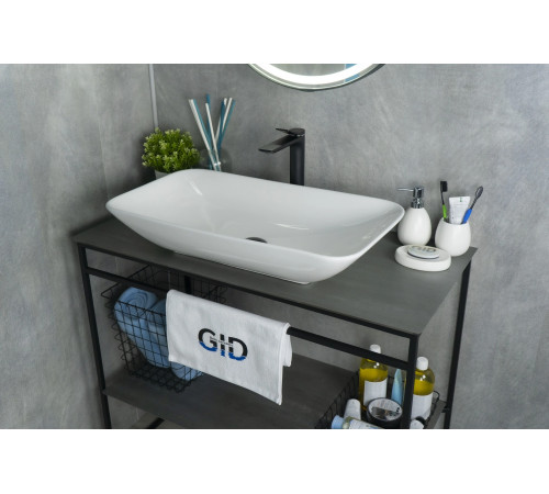 Раковина накладная Gid N9122 51124 белая 71x40x14