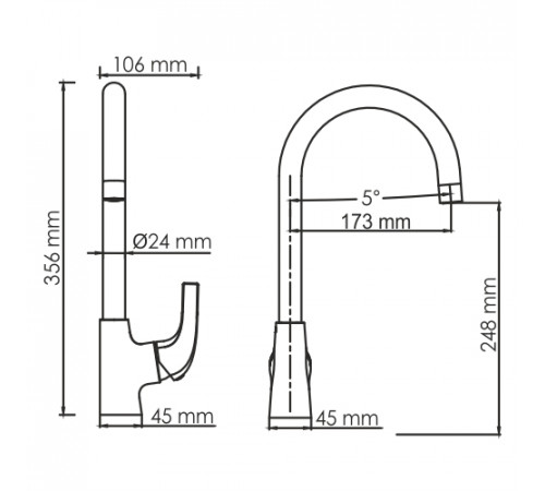 Смеситель для кухни WasserKRAFT Sauer 7107