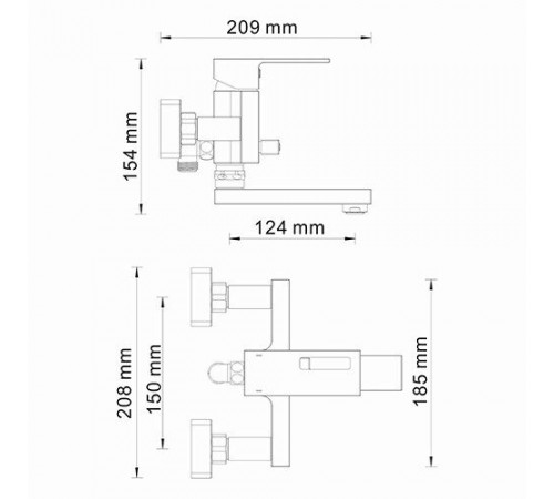 Смеситель для ванны WasserKRAFT Alme 1501