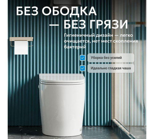 Приставной унитаз Abber Bequem AC1114P белый с импульсным смывом