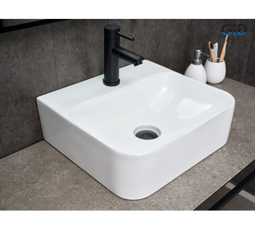 Раковина накладная Gid N9257 51217 белая 43x39x13