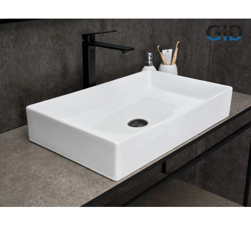 Раковина накладная Gid N9496 51228 белая 60.5x37x11