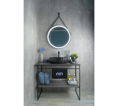 Раковина накладная Gid 9030bf 52232 черная глянцевая 48x34x15