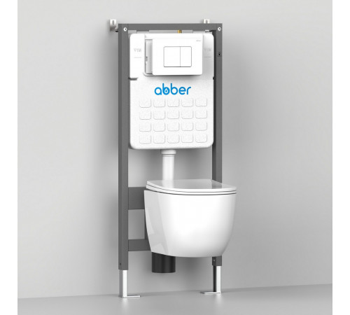Подвесной унитаз ABBER Rechteck AC1201MG серый матовый, безободковый