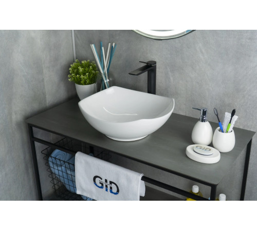 Раковина накладная Gid N9412 51191 белая 41.5x38x14