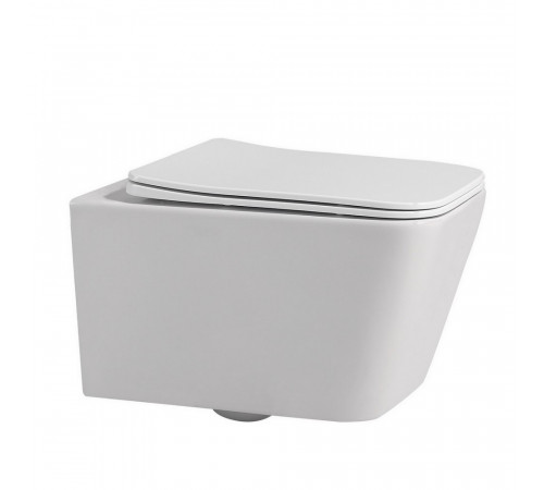 Унитаз подвесной ABBER Rechteck AC1201 белый с инсталляцией AC0105 и кнопкой AC0120RG золото розовое