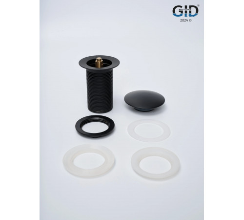 Клапан донный GID без перелива G-55BM 76602K черный матовый 7x7x10