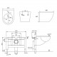 Подвесной унитаз Abber AC1100MB черный матовый с инсталляцией AC0105 и кнопкой AC0121MB, биде AC1150MB с инсталляцией AC0101P
