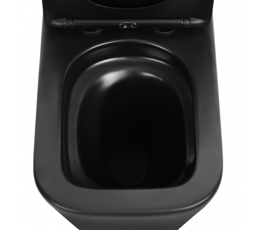 Унитаз компакт ABBER Rechteck AC1210TMB черный матовый, безободковый, смыв торнадо