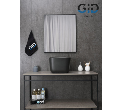 Раковина накладная Gid N9301bg 53356 черная графит 36x36x25.5