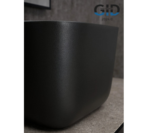 Раковина накладная Gid N9301bg 53356 черная графит 36x36x25.5