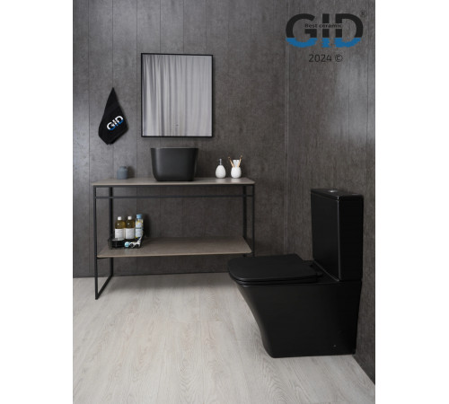 Раковина накладная Gid N9301bg 53356 черная графит 36x36x25.5