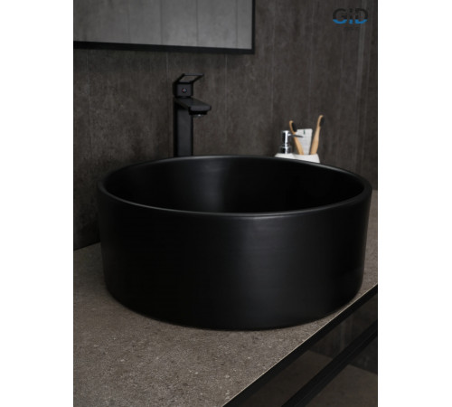 Раковина накладная Gid Bm9011 53368 черная матовая 40x40x15