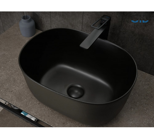 Раковина накладная Gid N9302bg 53377 черная графит 45x32x22