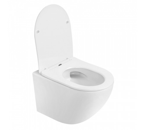 Унитаз подвесной ABBER Bequem AC1100T белый с инсталляцией AC0105 и кнопкой AC0120NG никель
