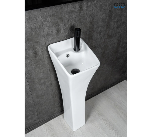 Раковина напольная Gid M9012 81101 белая 30x33x89