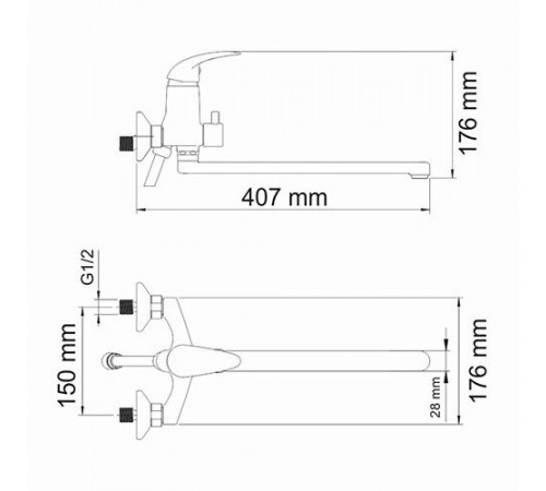 Смеситель для ванны WasserKRAFT Isen 2602L