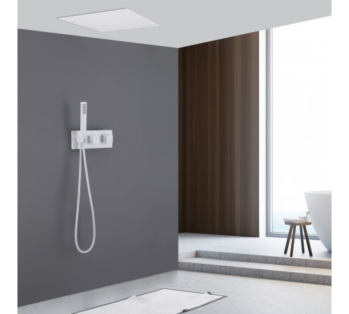Система для душа ABBER Daheim AF8255W без излива, термостат, белая матовая