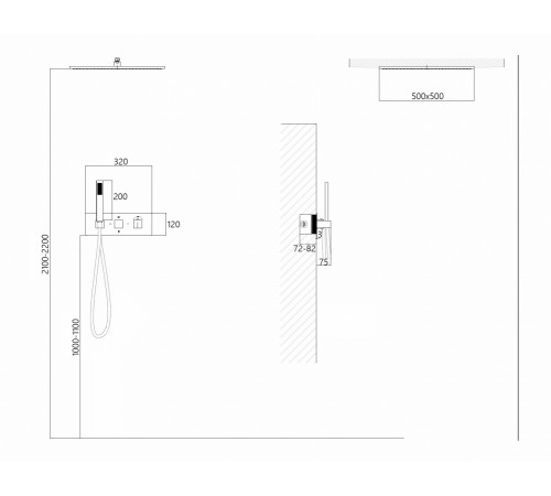 Система для душа ABBER Daheim AF8255W без излива, термостат, белая матовая